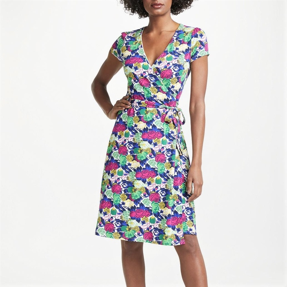 Boden Summer Wrapped Bouquet Multicolor Dress